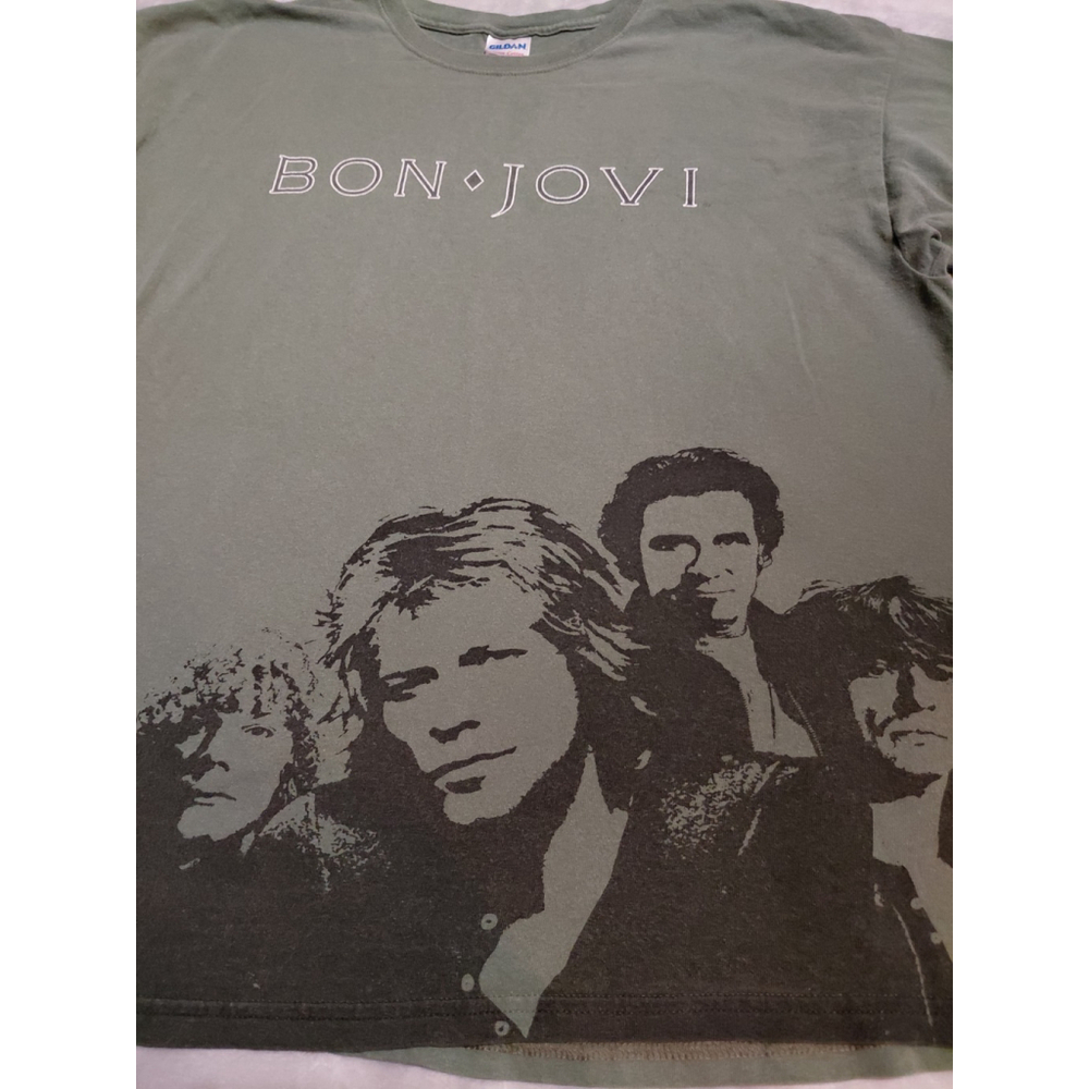 Bon Jovi World Tour 2007-2008 Green T- Shirt Size X-Large Gildan - Picture 3 of 9